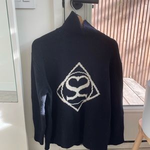 Sandro Navy Oversized Turtleneck